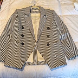 jonathan simkhai Striped Black and White Women's Blazer